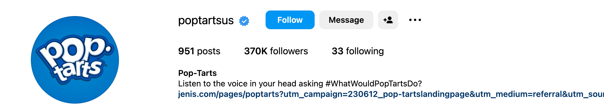 Instagram bio ideas - pop tarts