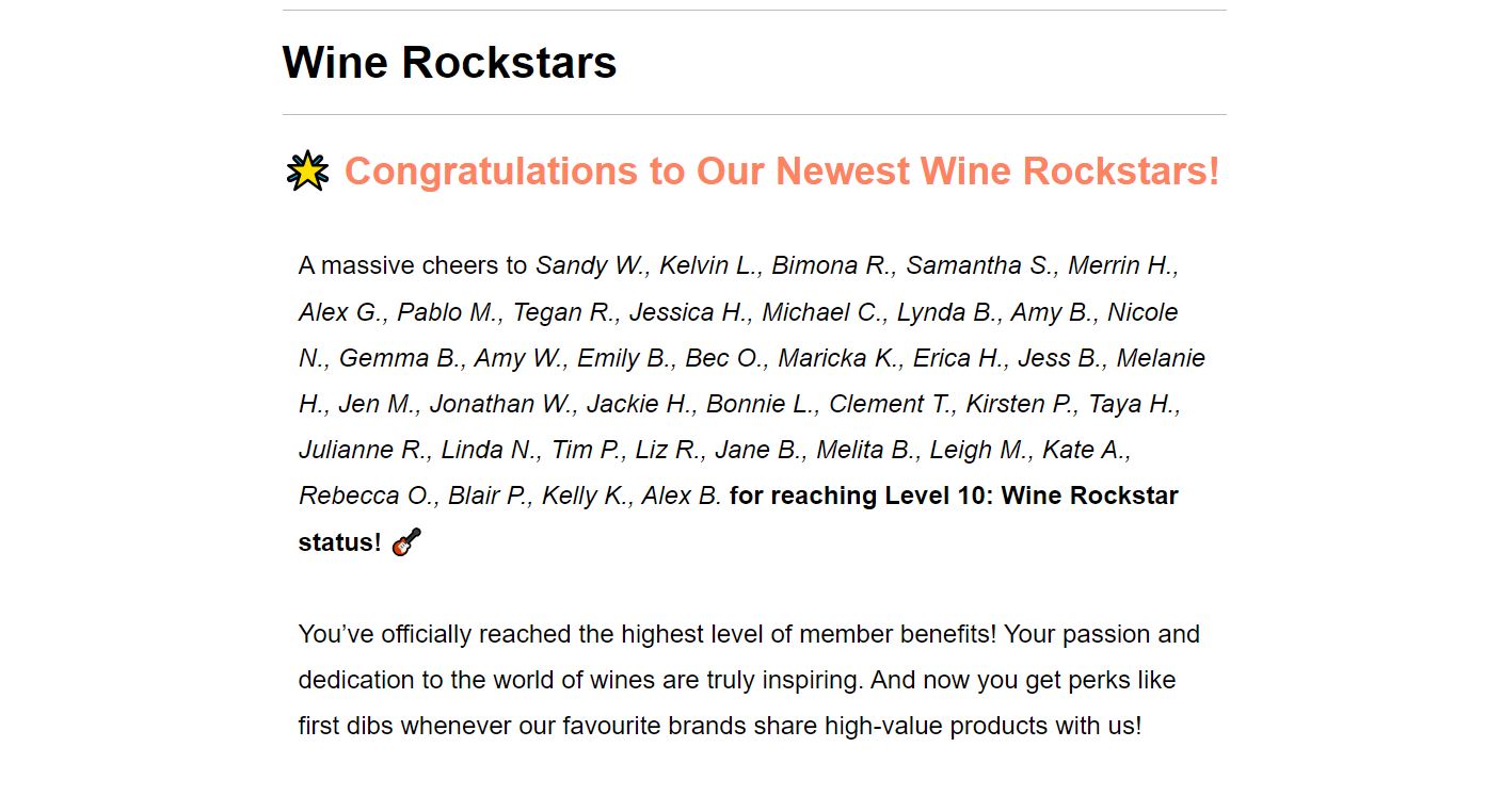 Wine Rockstars Good Pair Days newsletter, small business newsletter examples